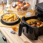 Siliconen airfryer mandjes met borstel, 2 stuks, antiaanbak, BPA-vrij