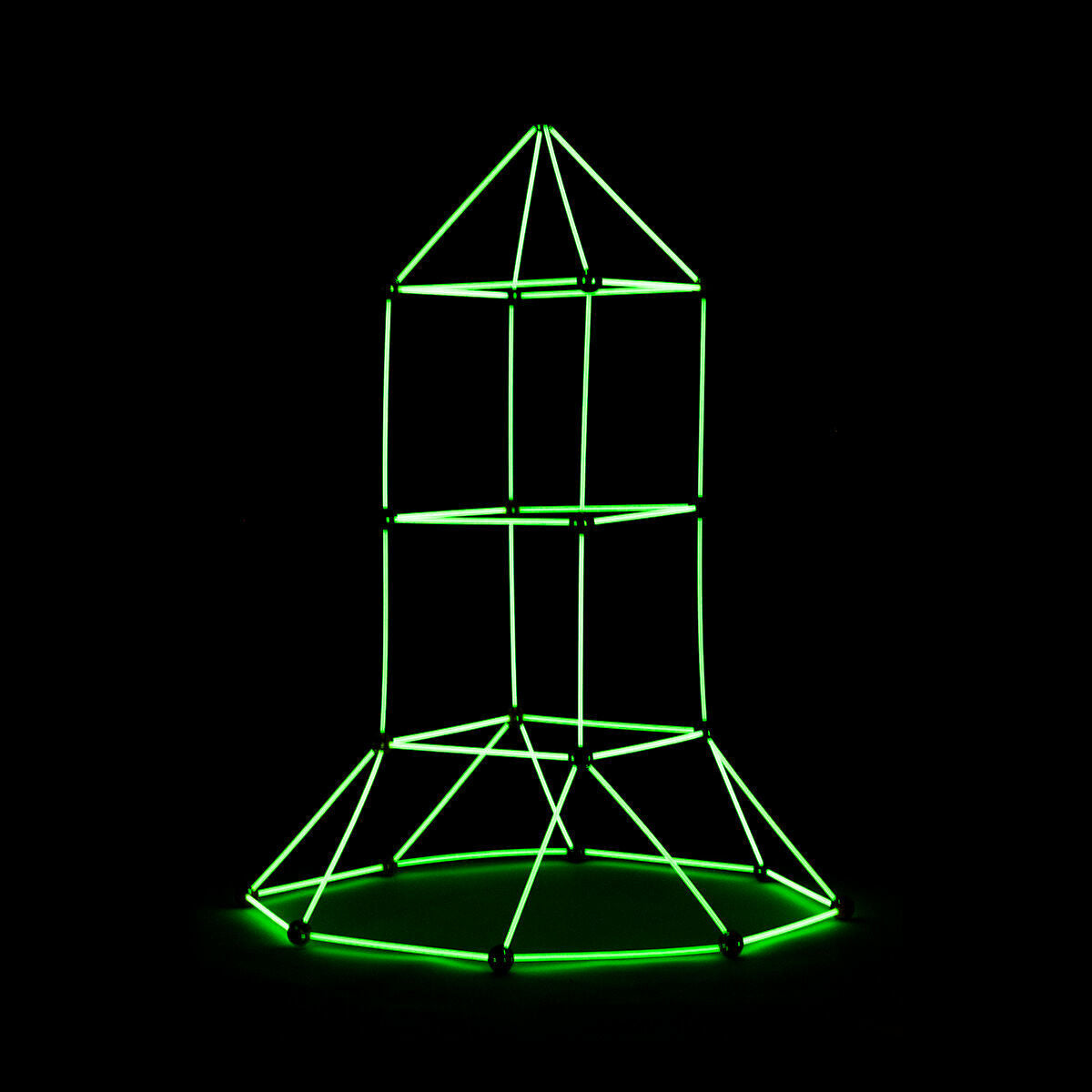 Bouwpakket voor kinderen, 155 onderdelen, glow in the dark, met draagtas