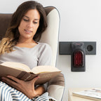 Mini stekkerkachel 400 W, keramisch verwarmingselement met timer en thermostaat