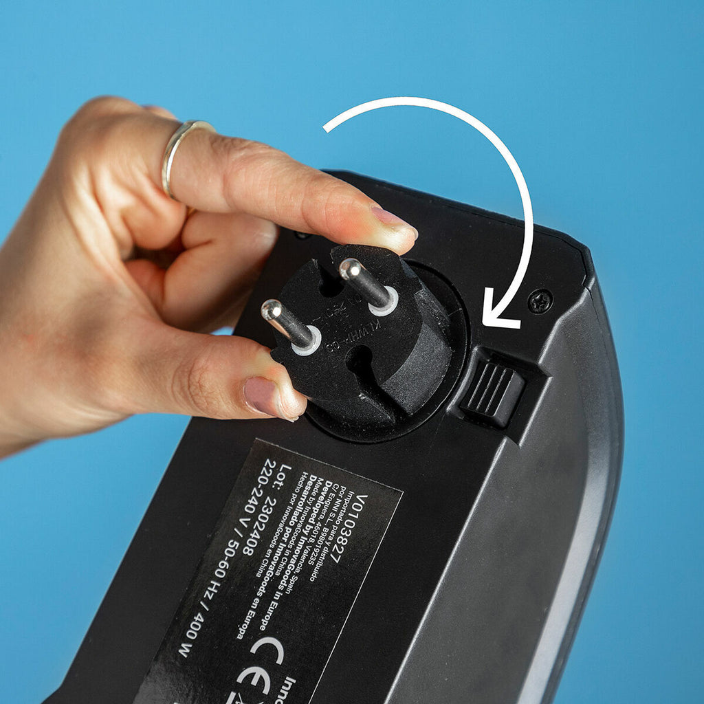 Mini stekkerkachel 400 W, keramisch verwarmingselement met timer en thermostaat