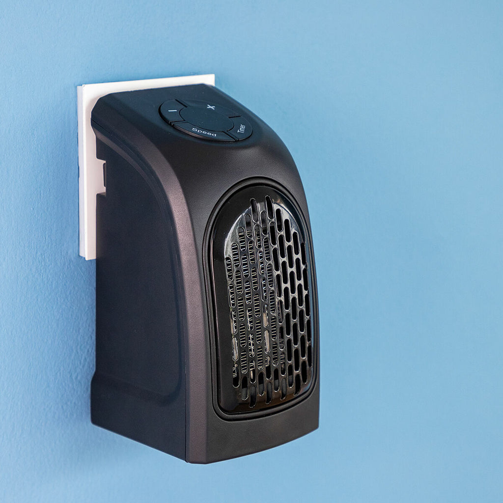 Mini stekkerkachel 400 W, keramisch verwarmingselement met timer en thermostaat