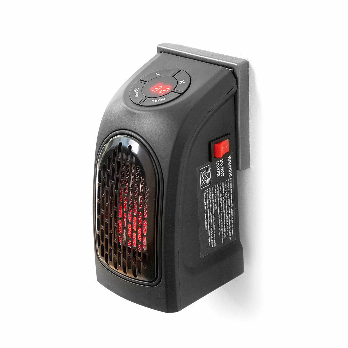 Mini stekkerkachel 400 W, keramisch verwarmingselement met timer en thermostaat