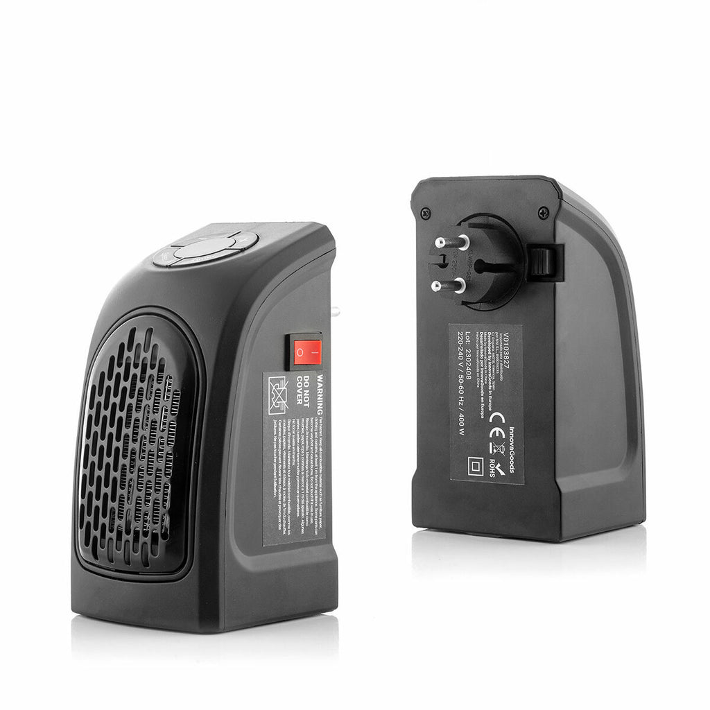 Mini stekkerkachel 400 W, keramisch verwarmingselement met timer en thermostaat