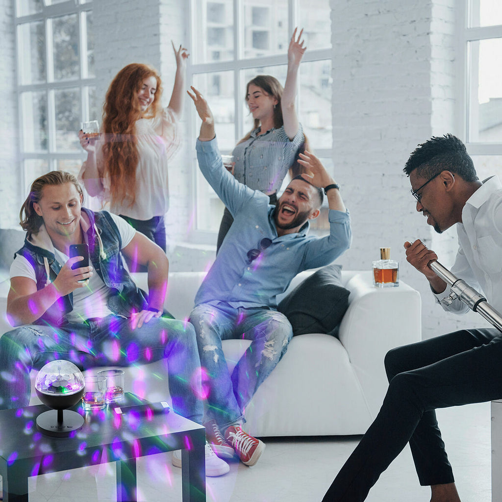 Oplaadbare ledprojector met Bluetooth luidspreker, discobal 360º rotatie