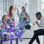 Oplaadbare ledprojector met Bluetooth luidspreker, discobal 360º rotatie