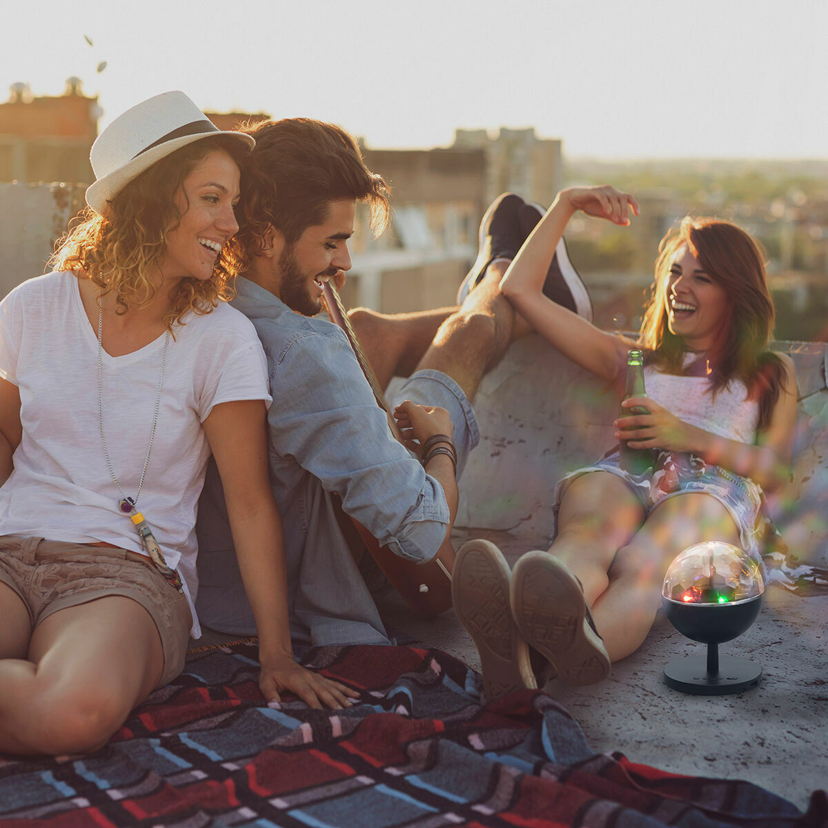 Oplaadbare ledprojector met Bluetooth luidspreker, discobal 360º rotatie