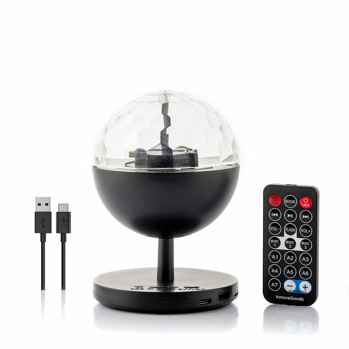 Oplaadbare ledprojector met Bluetooth luidspreker, discobal 360º rotatie