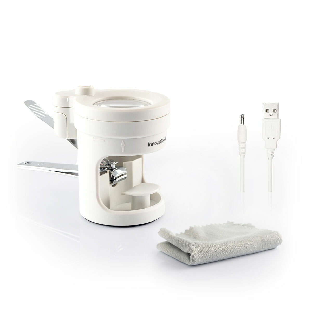 Nagelknipper met ledverlichting, vergrootglas 8x en vijl