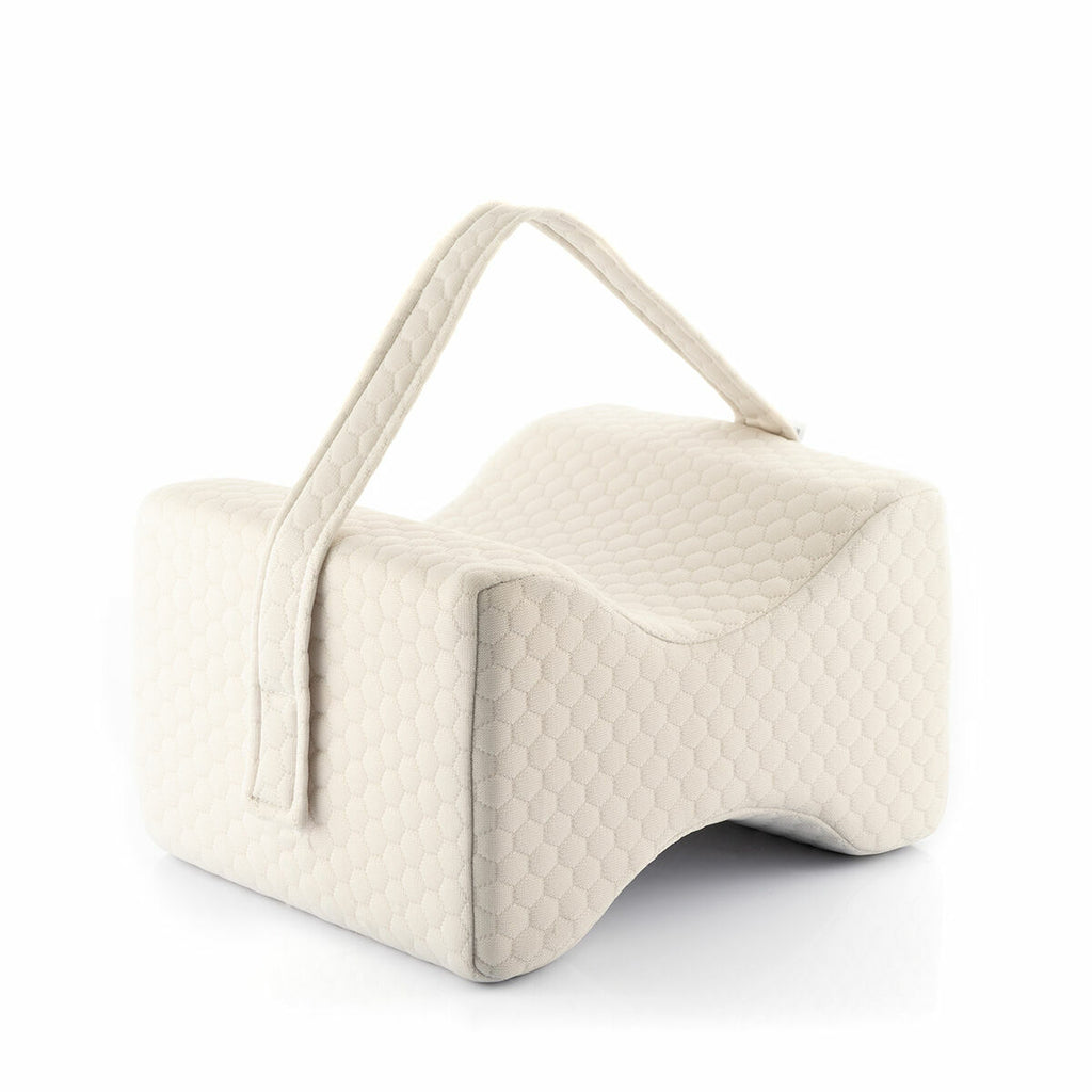 Beenkussen met bevestigingsband - vlindervormig kniekussen memory foam grijs