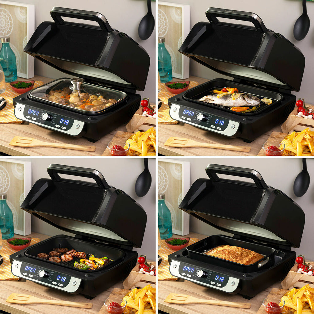 Luchtfriteuse met grill 6 L, 3400 W, 12 programma's, zwart