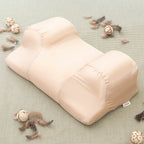 Anti-rimpel nekkussen met satijnen hoes, memory foam, beige