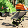 Inklapbare campingstoel met draagtas, ijzeren frame, zwart/groen