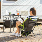 Inklapbare campingstoel met draagtas, ijzeren frame, zwart/groen