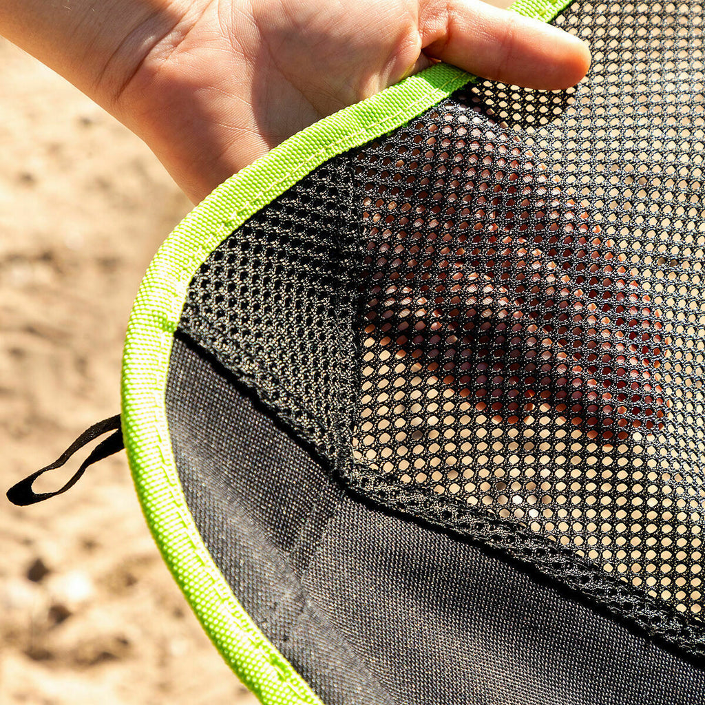 Inklapbare campingstoel met draagtas, ijzeren frame, zwart/groen