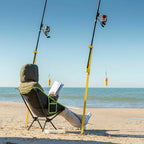 Inklapbare campingstoel met draagtas, ijzeren frame, zwart/groen