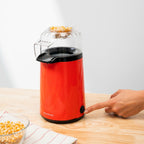 Hetelucht popcornmachine 1200W met maatschepje, rood/zwart