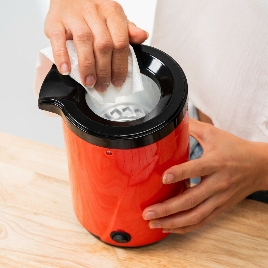 Hetelucht popcornmachine 1200W met maatschepje, rood/zwart