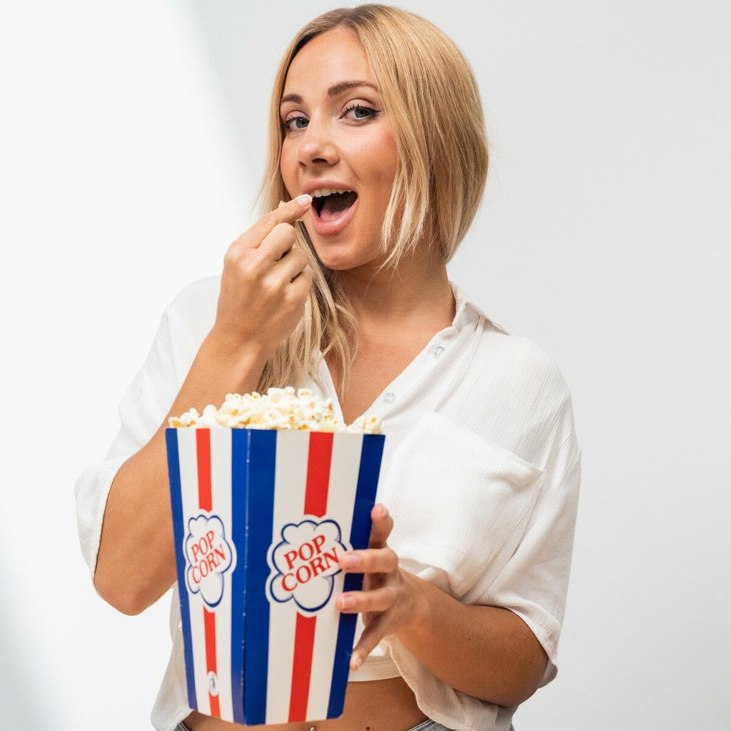 Hetelucht popcornmachine 1200W met maatschepje, rood/zwart