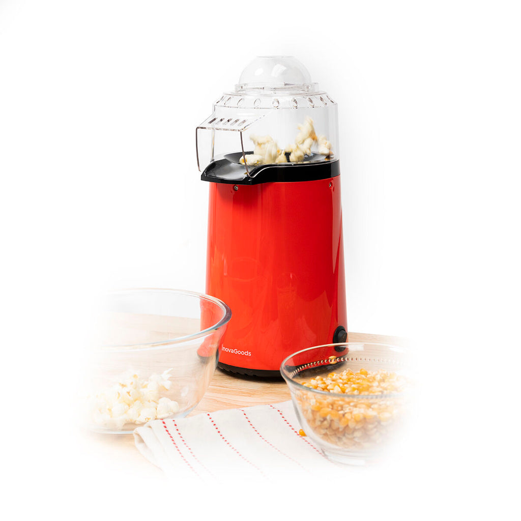 Hetelucht popcornmachine 1200W met maatschepje, rood/zwart