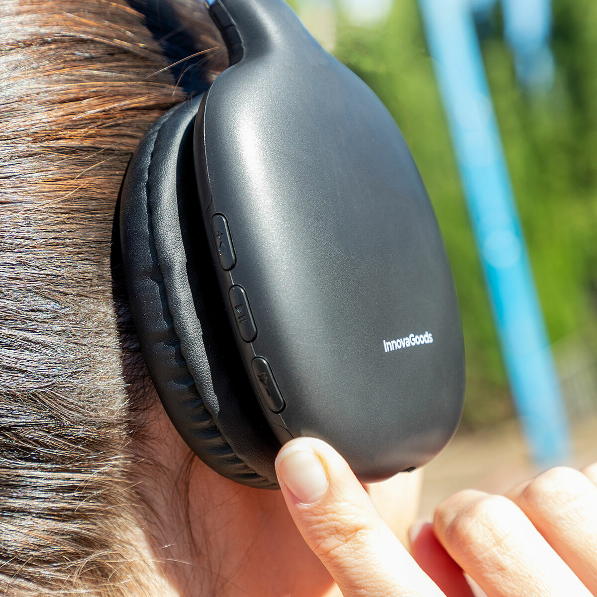 Opvouwbare draadloze koptelefoon, Bluetooth 5.3, zwart, met microfoon en aux-aansluiting