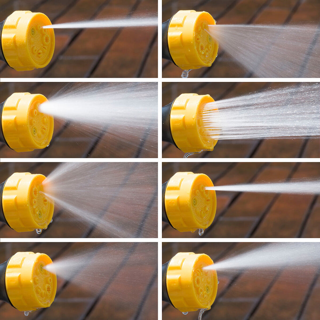 Set drukwaterpistool 8-in-1 met tank en verlengbare tuinslang 15 m