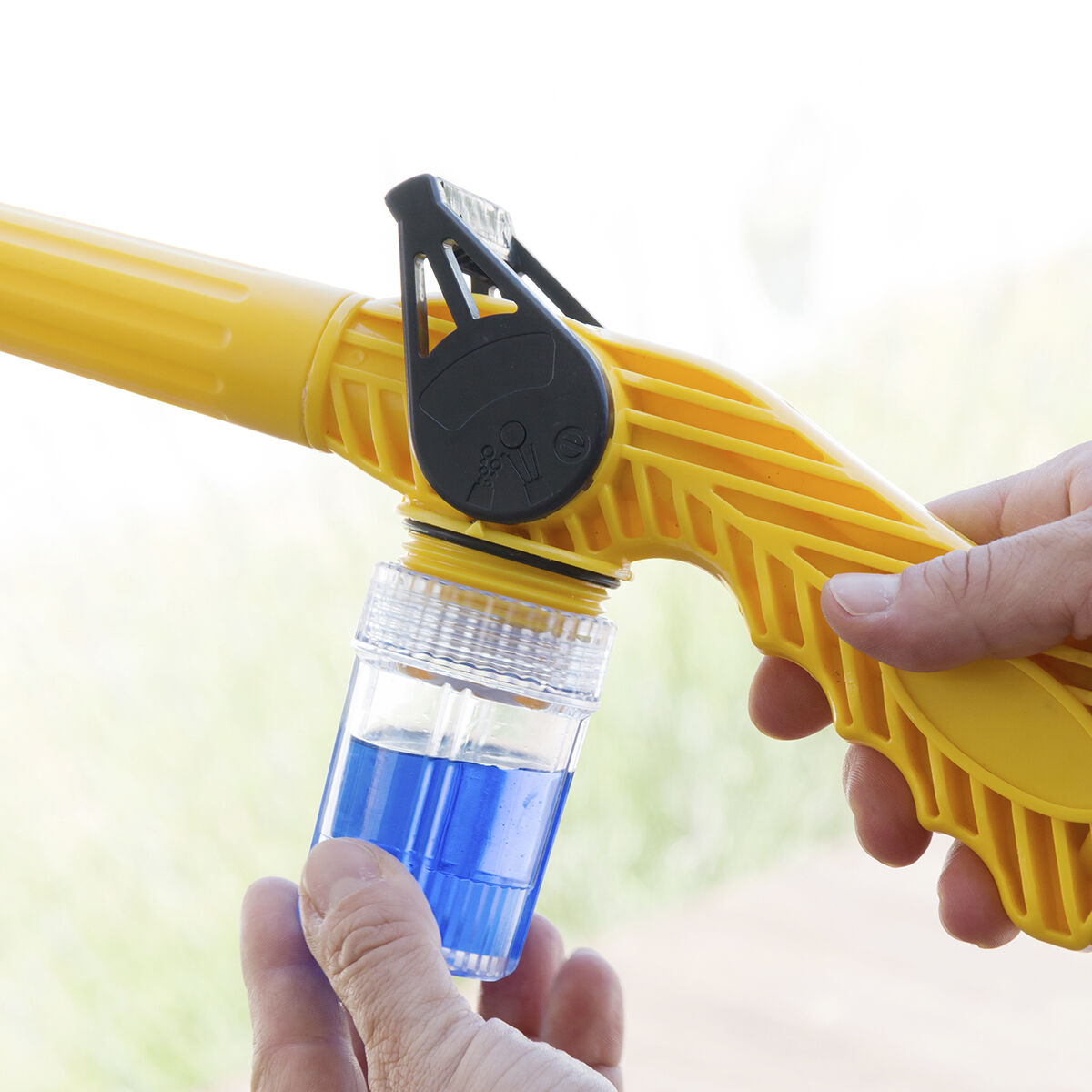 Set drukwaterpistool 8-in-1 met tank en verlengbare tuinslang 15 m