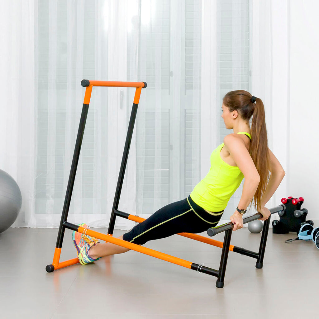 Pull-up station met weerstandsbanden en oefengids, verstelbaar 114-191 cm
