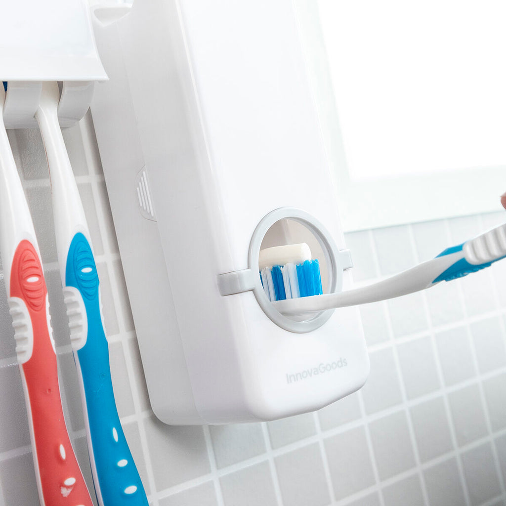 Tandpastadispenser set met tandenborstelhouder en automatische zeepdispenser