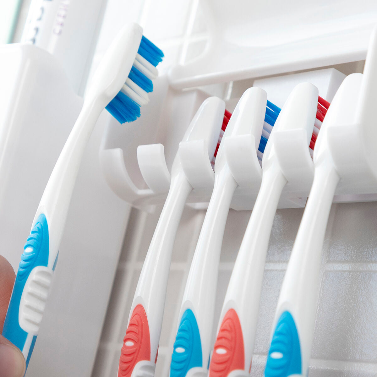 Tandpastadispenser set met tandenborstelhouder en automatische zeepdispenser