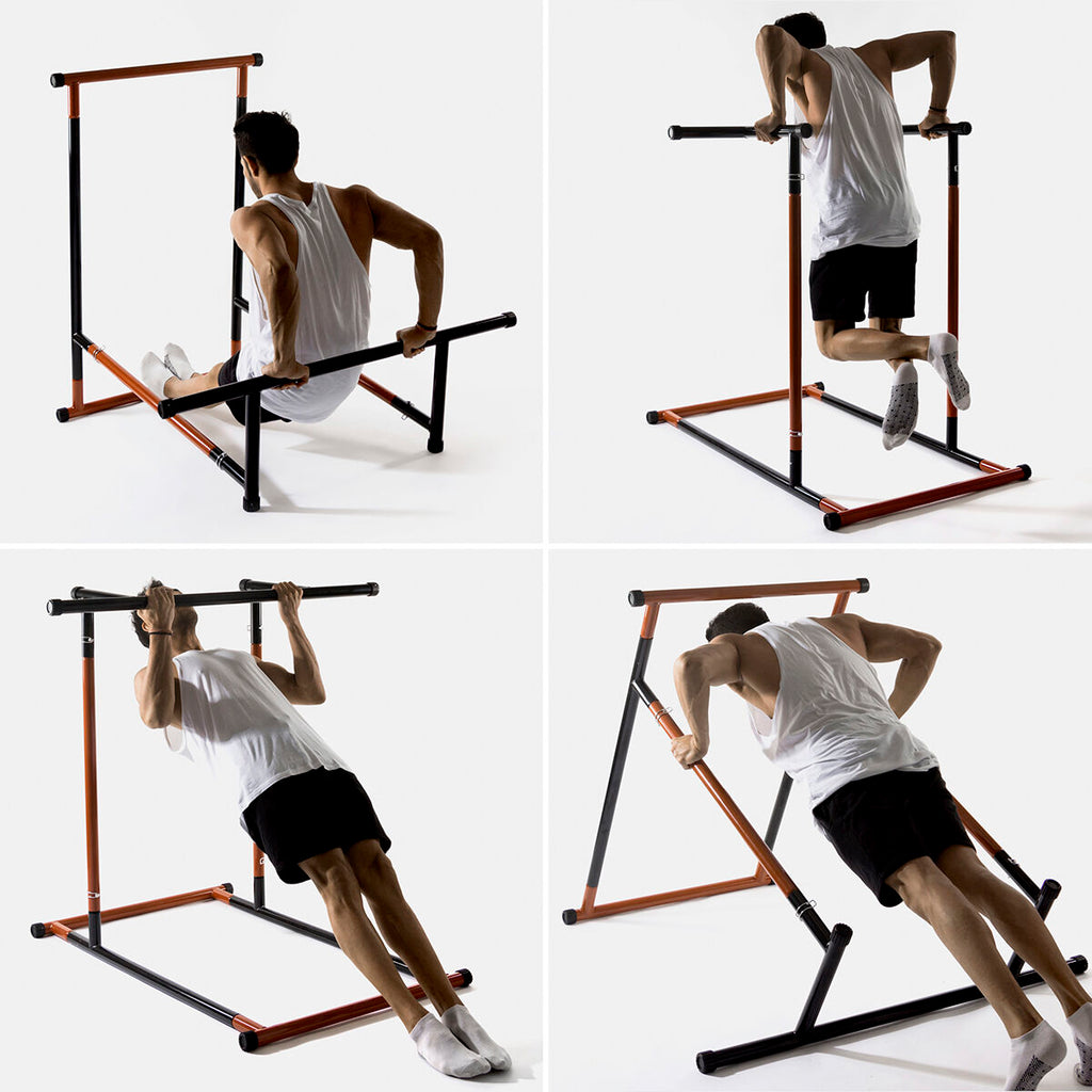 Pull-up station met weerstandsbanden set, accessoires en oefengids