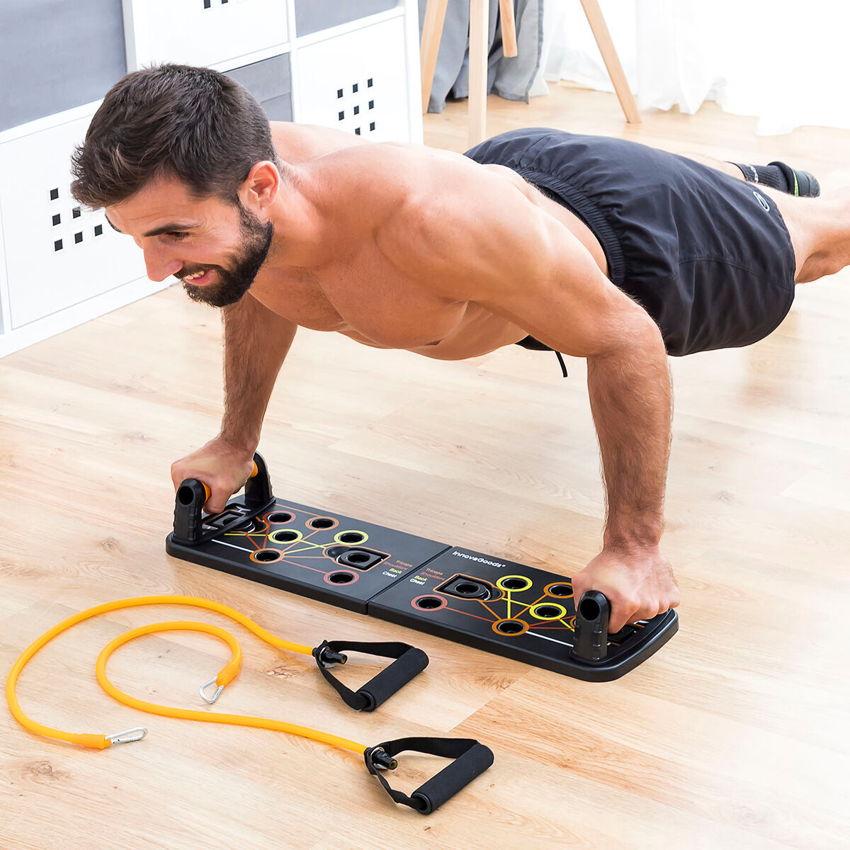 Push-up plank met weerstandsbanden en saunavest heren maat L