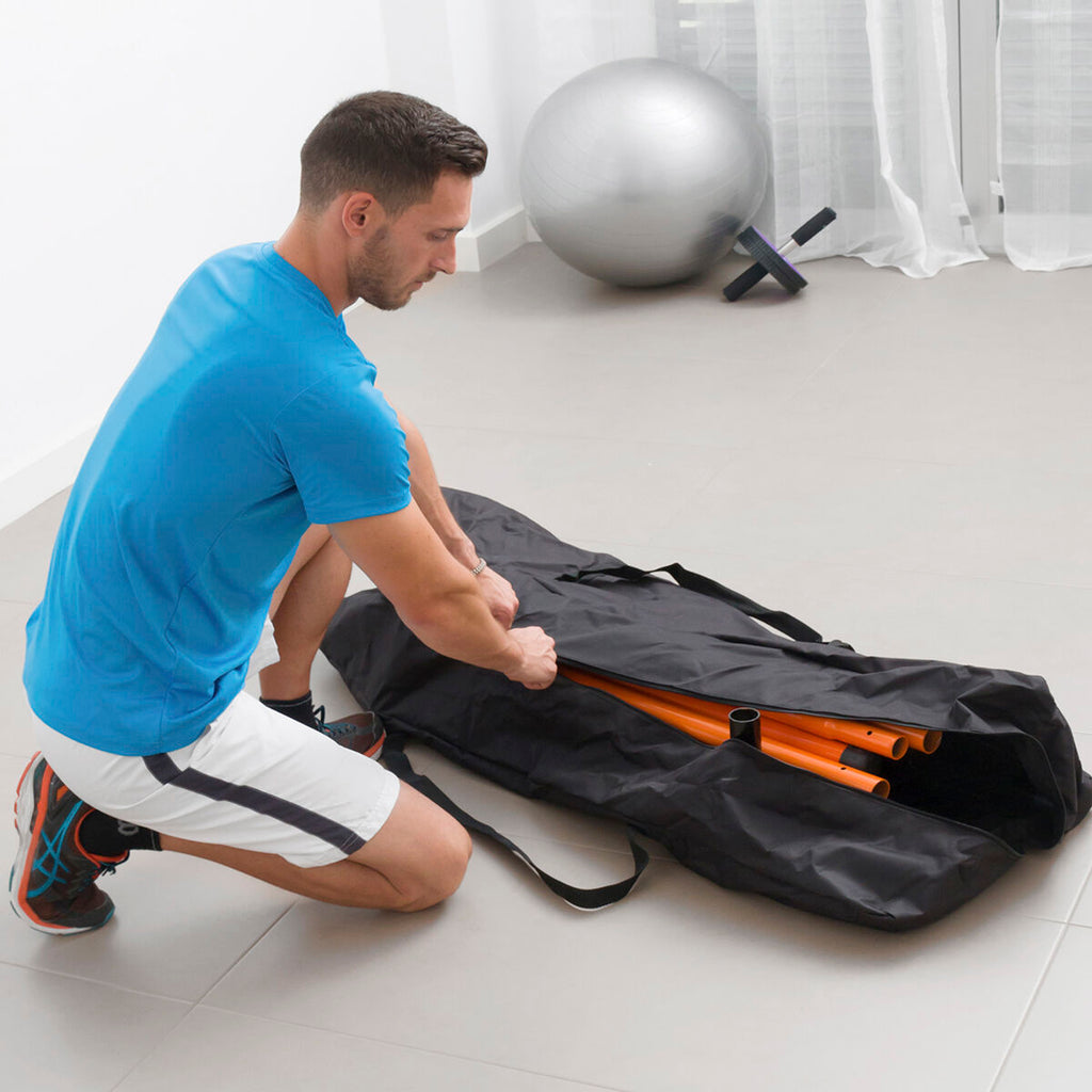 Pull-upstation fitness set met trainingsgids en saunavest heren maat L