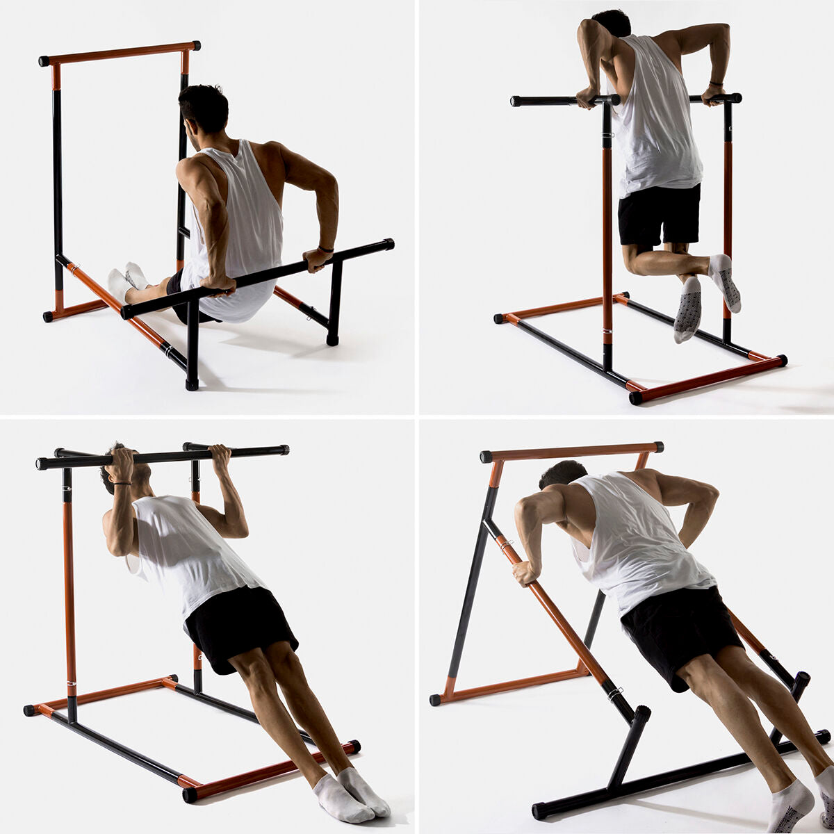 Pull-upstation fitness set met trainingsgids en saunavest heren maat L