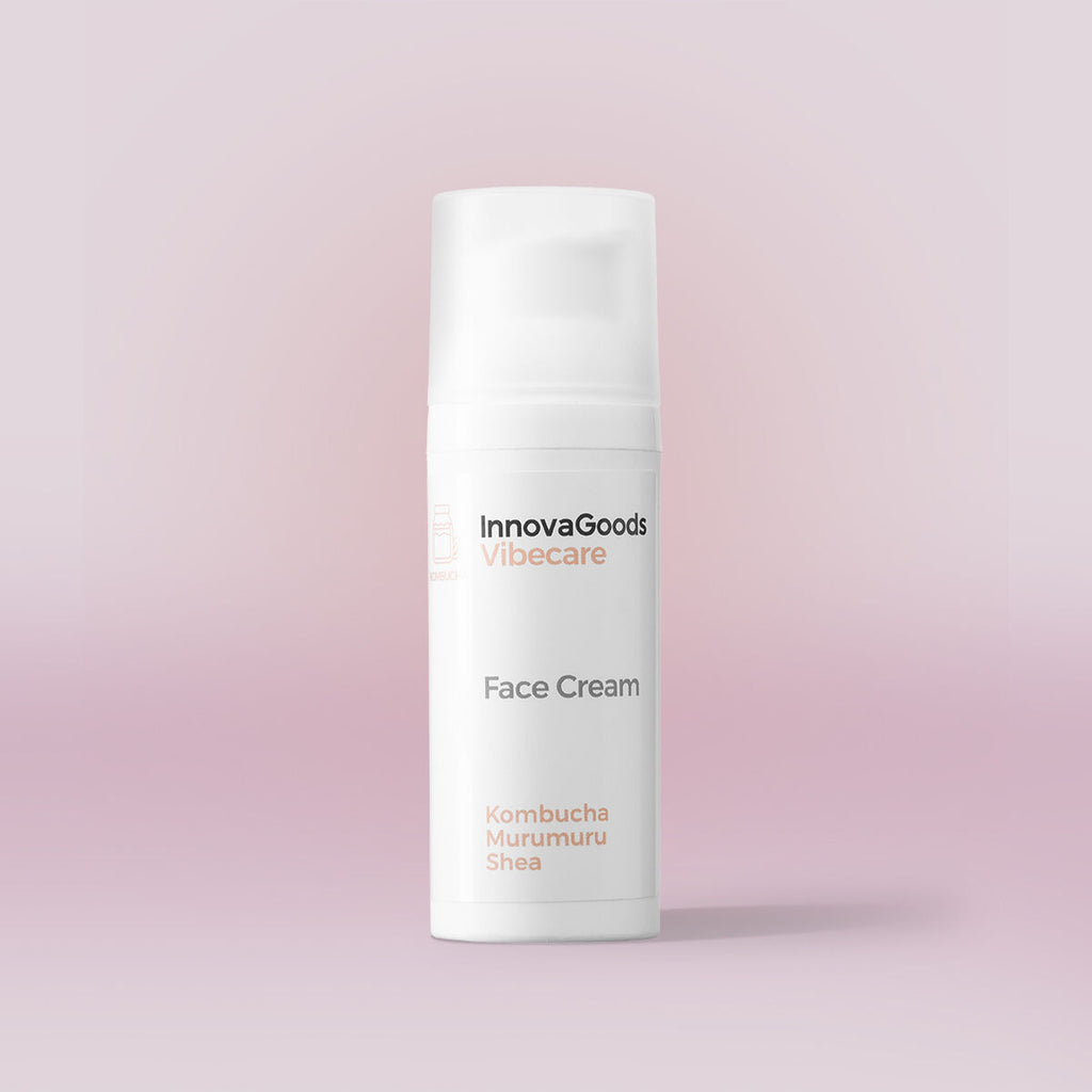 Gezichtsverzorgingsset met massageapparaat, serum en crème kombucha