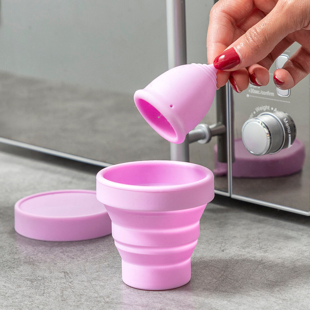 Set van 2 menstruatiecups met accessoires, maat S 20 ml en L 25 ml