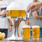 Bierdispenser met koeling 3,5 liter inclusief 2 opvouwbare zonnebrillen rood