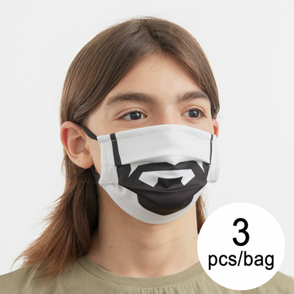 Herbruikbaar stoffen gezichtsmasker, maat M, set van 3 stuks