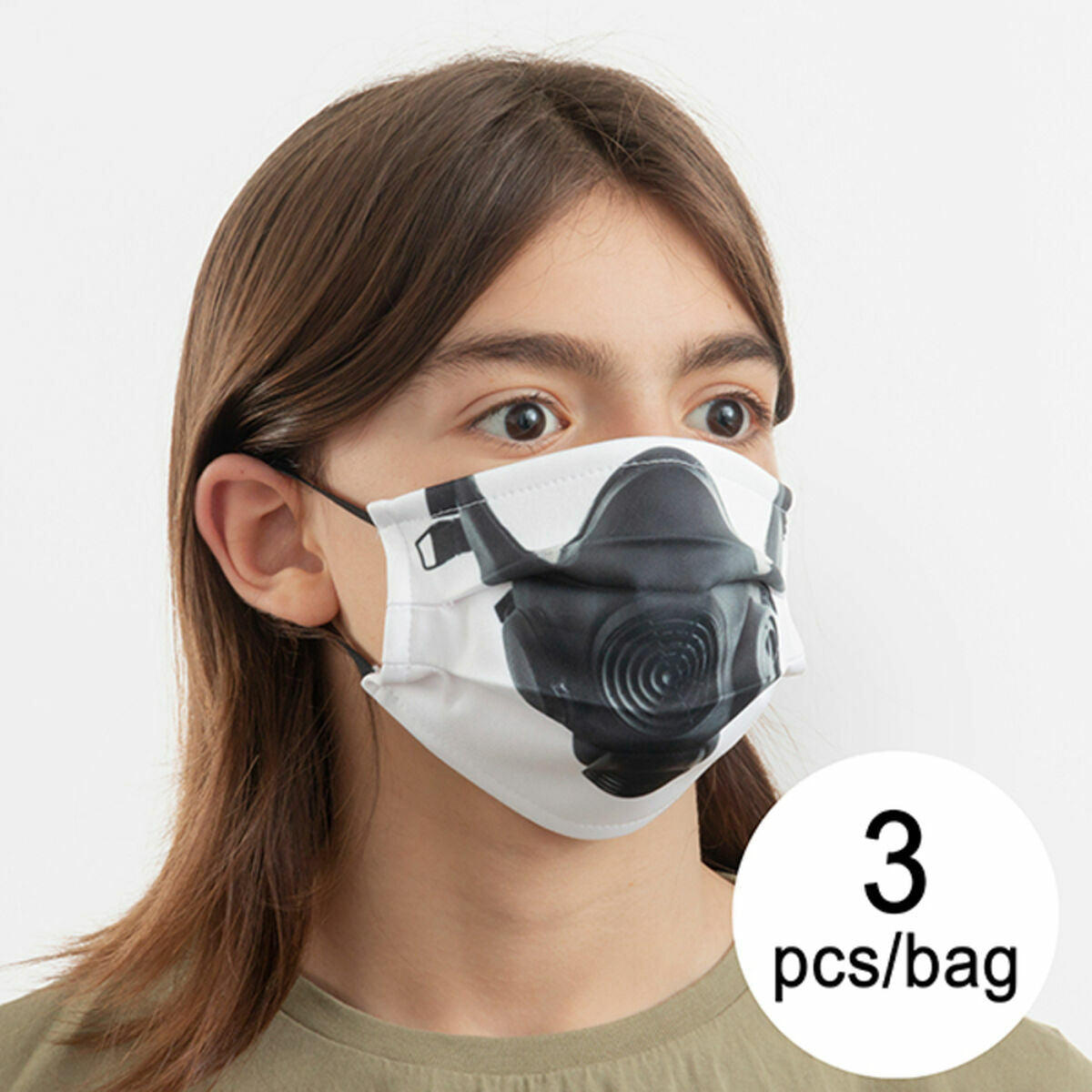 Herbruikbaar stoffen gezichtsmasker maat M - set van 3 stuks