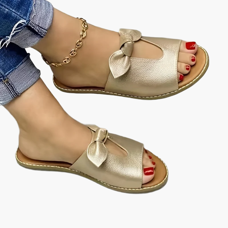 Mocassini estivi da donna con fiocco e punta aperta – Scarpe casual comode