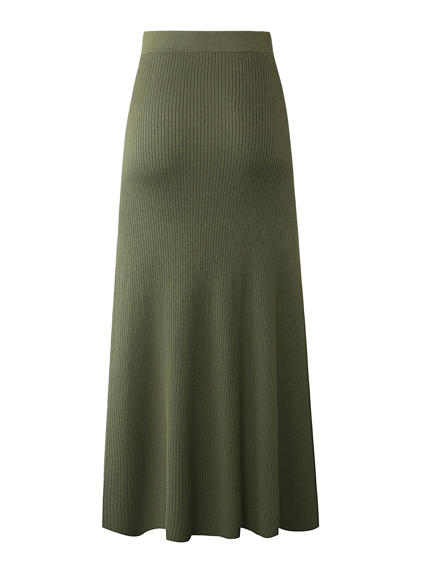 Spódnica midi damska z paskiem do wiązania i prążkowaną strukturą – elegancki look na co dzień i do biura
