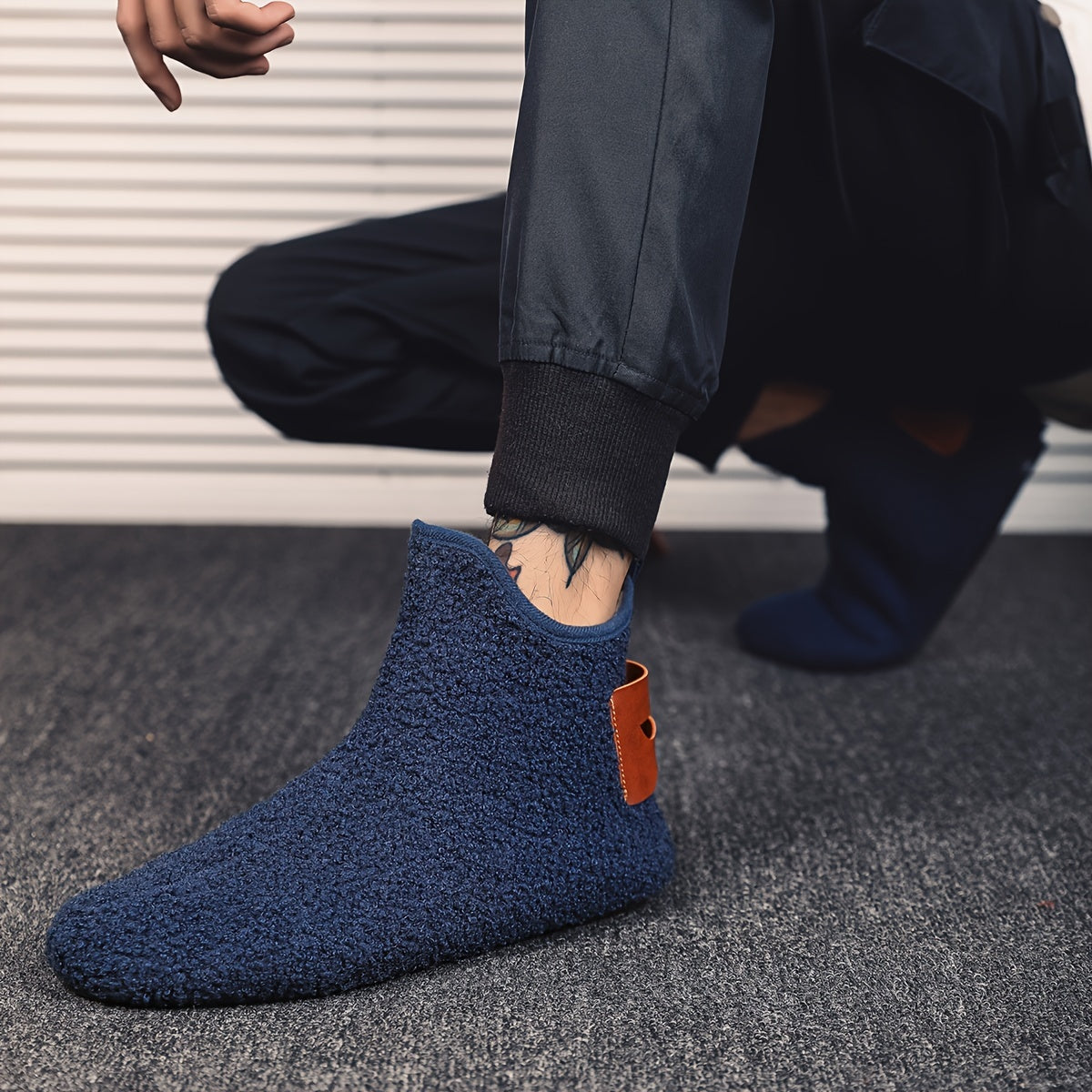 Kuschelige Hausschuhe Booties für Herren – Weiche Haussocken mit Plüschfutter in verschiedenen Farben