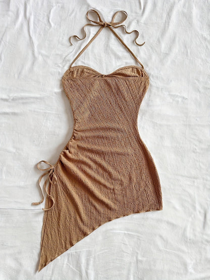 Vestido bodycon de mujer con escote corazón y dobladillo asimétrico – Perfecto para fiestas de verano y conjuntos de vacaciones