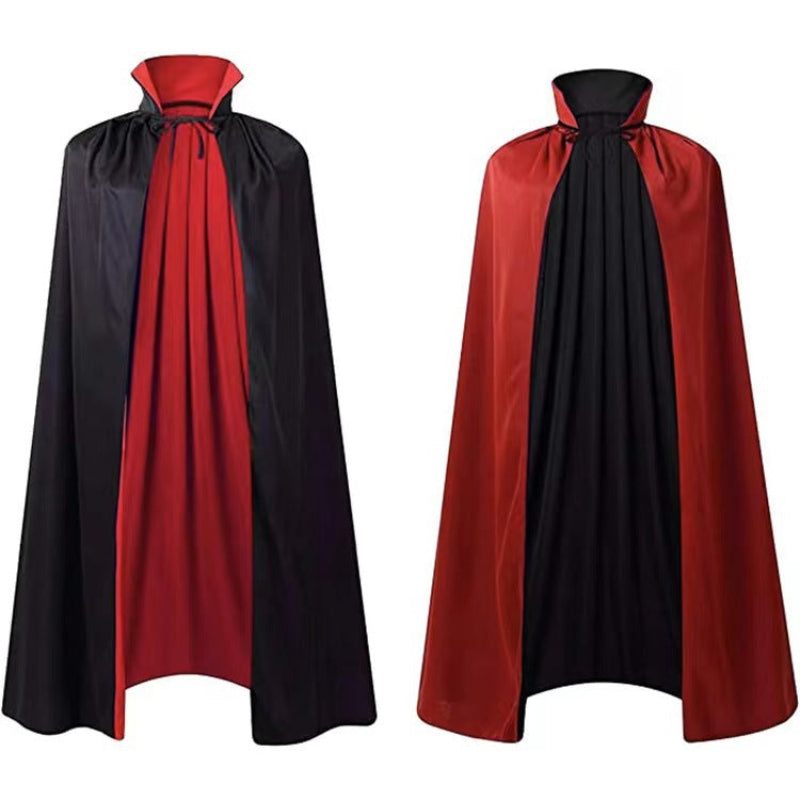 Cape Halloween adulte – Cape de vampire à capuche, réversible pour costumes effrayants & fêtes