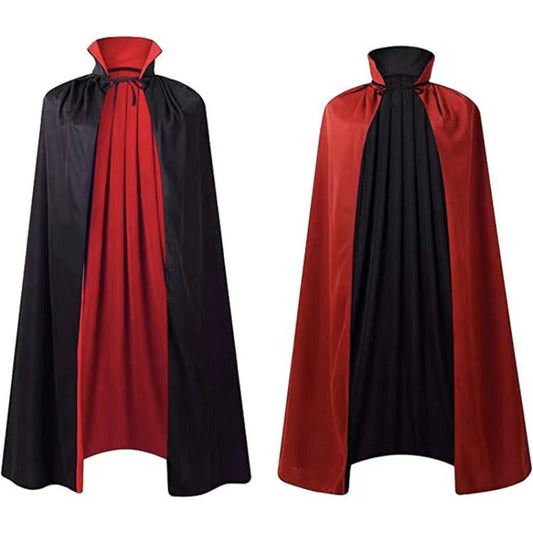 Halloween Mantel för Vuxna – Vampyr Cape med Huva, Vändbar Mantel för Kusliga Kostymer & Fester
