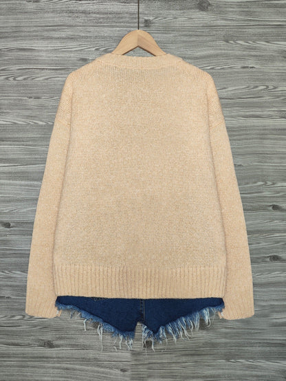 Damen Strickpullover mit Rundhalsausschnitt und Katzen-Print