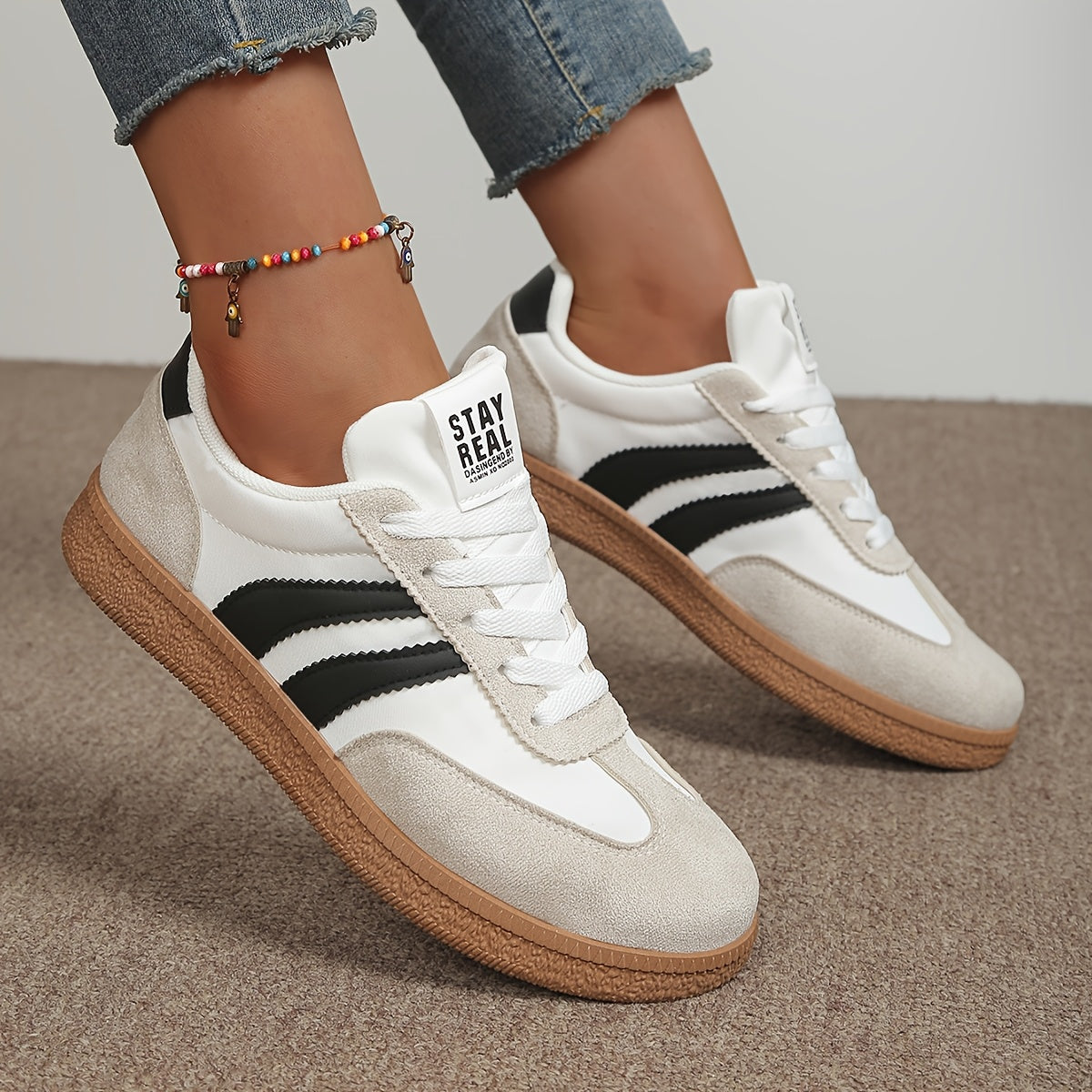 Dame Retro Sneakers Hverdag Street Style Fritidssko