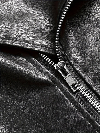 Giacca da motociclista da uomo in stile vintage – Giacca di mezza stagione alla moda con cerniera e cintura