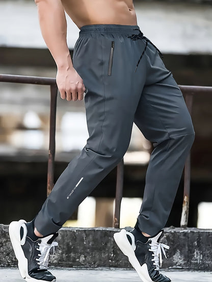 Męskie spodnie dresowe na co dzień Regular Fit z zamkiem błyskawicznym – sportowe spodnie treningowe na co dzień i fitness