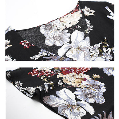 Karen – Robe d'été florale à encolure en V et taille élastique