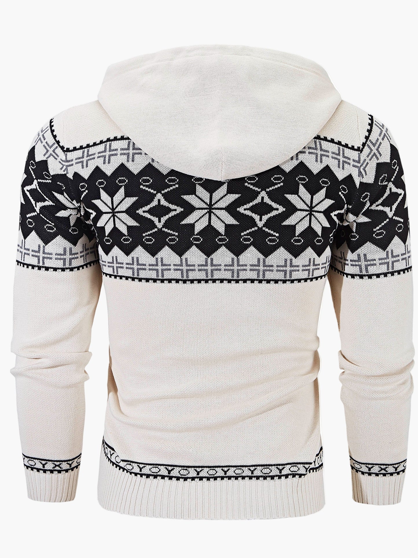 Sweat à capuche pour homme avec motif norvégien – Pull d'hiver décontracté pour les loisirs et le quotidien